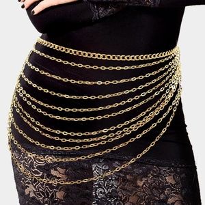 Layered Gold Chain Belt